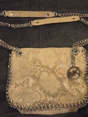 Michael Kors Gold-Tone Python-Effect Shoulder Bag